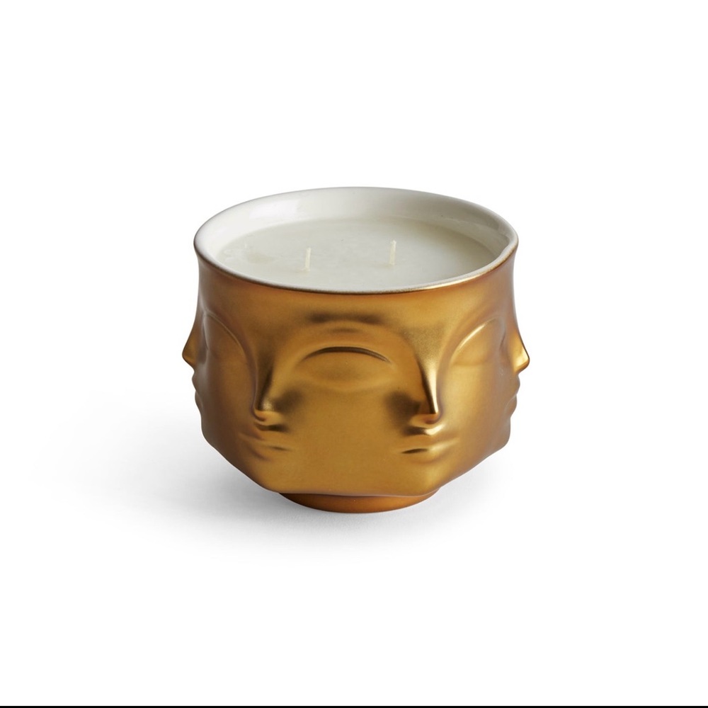 Jonathan Adler Sculptural Face Candle, Gold